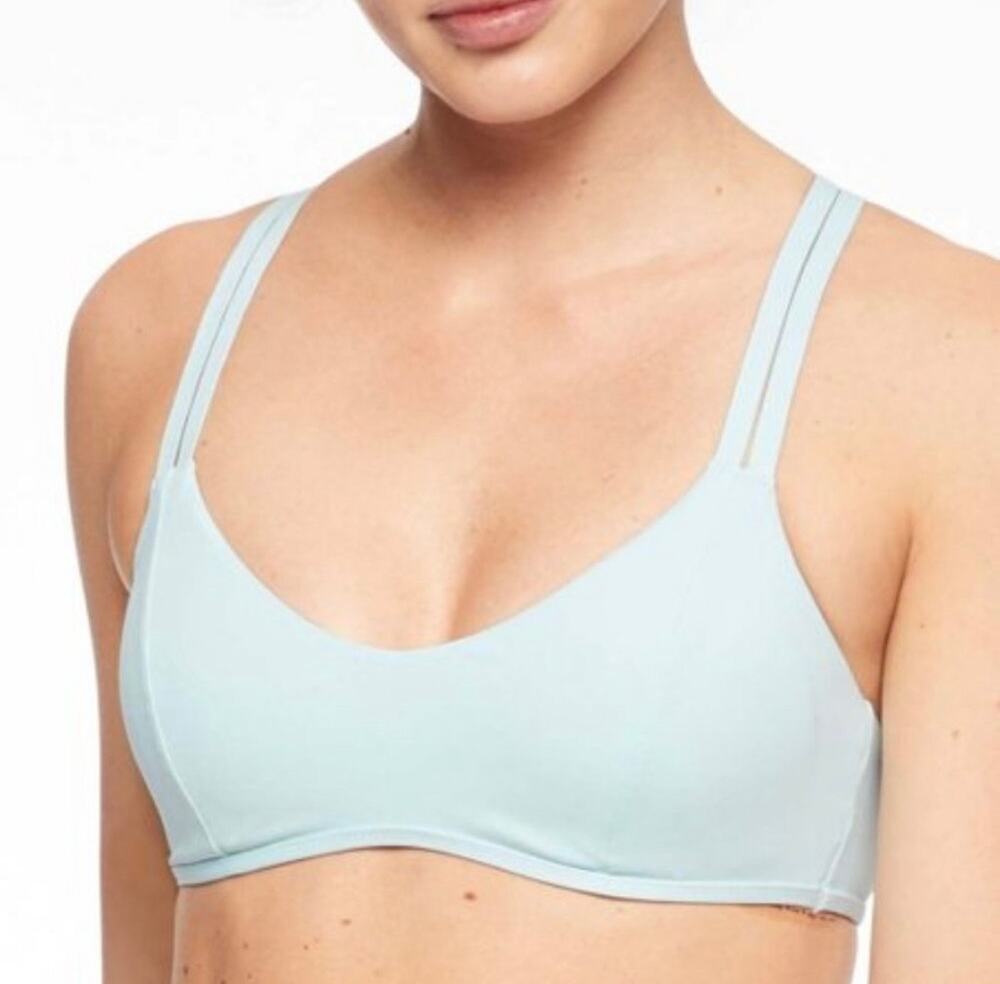 Athleta South Swell Tranquil Blue Bikini Strappy Top Small